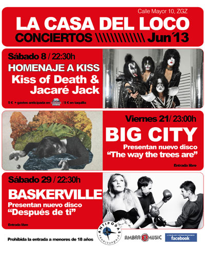 Conciertos de Junio en La Casa del Loco Zaragoza